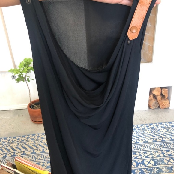 Jean Paul Gaultier Femme dress w/ leather detail - Picture 3 of 5